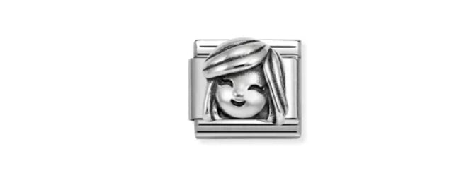 COMPOSABLE CLASSIC LINK COUPLE, MOTHER, OXIDISED SILVER