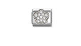 COMPOSABLE CLASSIC LINK SILVER FLOWER WITH CZ