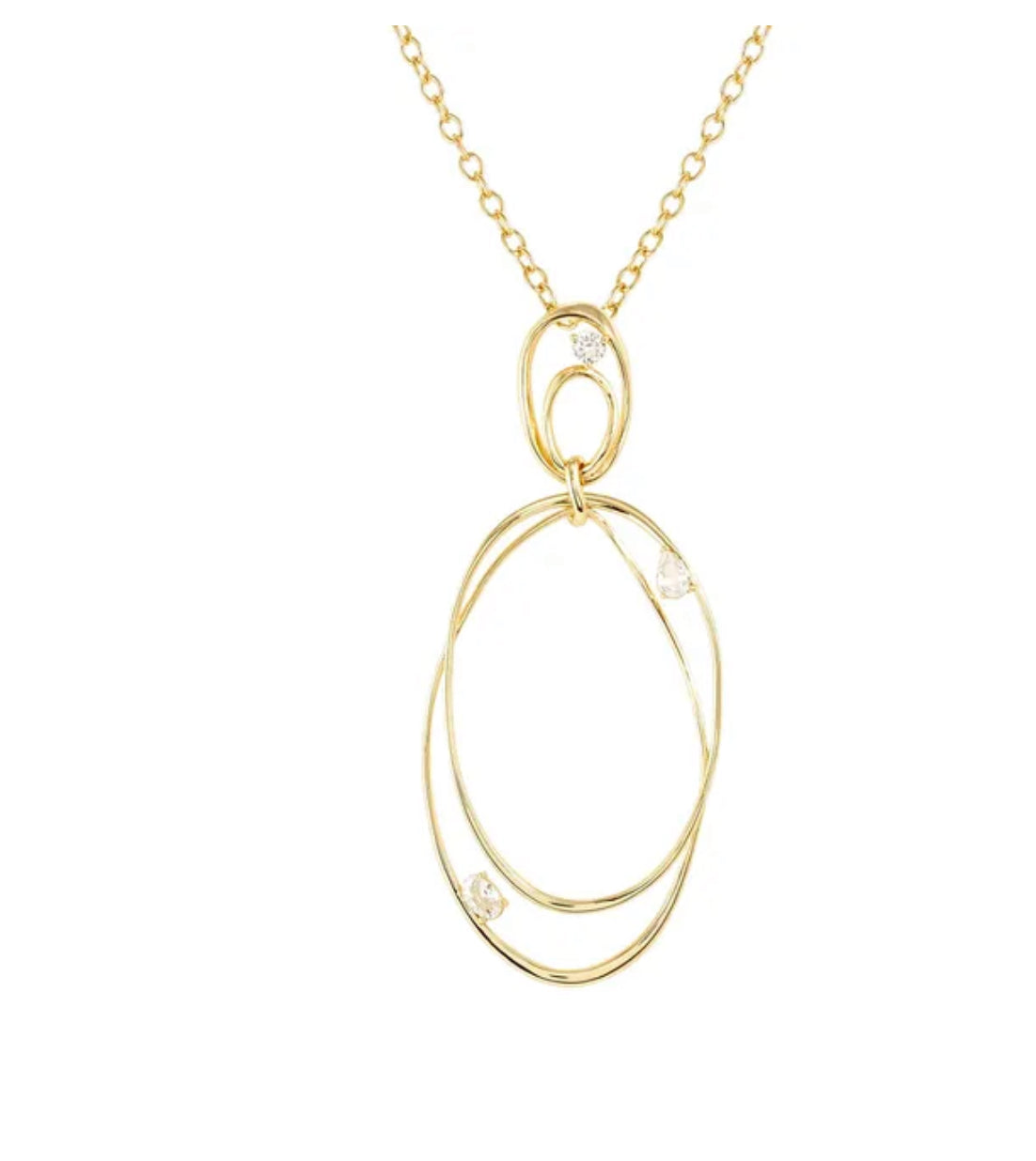 LONG NECKLACE MY REBEL ART, DOUBLE OVAL PENDANT