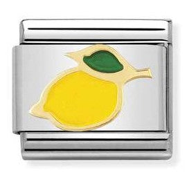 030215/09 Classic ,S/Steel,enamel,bonded yellow gold Lemon