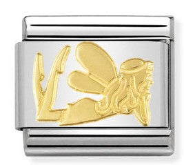 030149/11 Classic S.Steel, 18ct Gold Flower Fairy