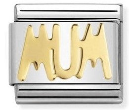 030107/14 Classic WRITING,S/Steel,bonded yellow gold MUM