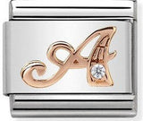 430310/01 Classic 9ct Rose Gold Letter A