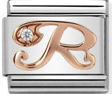 430310/18 Classic 9ct Rose Gold Letter R
