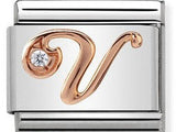 430310/22 Classic 9ct Rose Gold Letter V