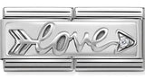 330730/02 Classic Silver & CZ Double. Arrow Love