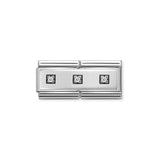 330731/01 Classic Silver,CZ Double.  Three Zircon White