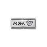 330731/06 Classic Double Silver,CZ, Mom & Heart