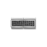 330733/10 Classic Silver & CZ Double Pave Black