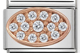 430312/01 Classic 9ct Rose Gold & White Zirconia Oval Pave