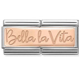 430710/02 Classic DBL ENGRAVED S/steel,Bonded Rose Gold Bella la Vita