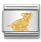 030112/33 Classic bonded yellow Gold Seated Dog