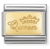030121/49 Classic bonded yellow Gold Engraved Sign QUEEN