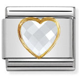 030610/010 Classic  S/Steel, Bonded Yellow Gold & Heart Faceted CZ White