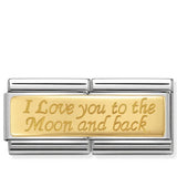 030710/10 Classic Double Bonded Yellow Gold I love you to the moon and Back