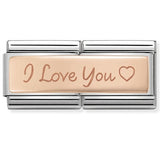 430710/04Classic 9ct Rose Gold Double Engraved  I LOVE YOU