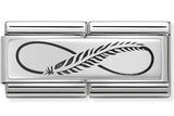 330710/12 CLASSIC DOUBLE SILVER INFINITY FEATHER