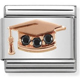 430305/11 Classic Bonded Rose Gold & CZ Graduation Hat