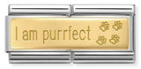 030710/18 Classic DBL ENGRAVED steel & Bonded Yellow Gold  I am purrfect