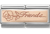 430710/16 Classic DBL ENGRAVED S/Steel,9k Rose gold Friends with flower