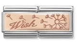 430710/19 Classic DBL ENGRAVED S/steel,9kRose gold  Wish with dandelion