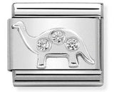 330311/09Classic, stainless steel ,silver 925, & CZ Dinosaur