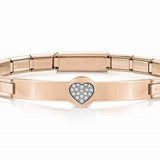 TRENDSETTER S/Steel, 925 silver. CZ ROSEGOLD PVD finish Heart 021135/022