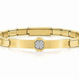 TRENDSETTER S/Steel,925 silver, CZ  GOLD PVD finish four-leaf clover 021136/006