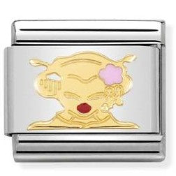 030285/47 Classic,S/steel, enamel,yellow gold ,Geisha