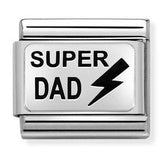 330208/32 Classic,S/steel, enamel,silver. Super Dad