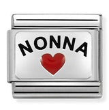 330208/36 Classic,S/steel,enamel,silver,Nonna with Heart