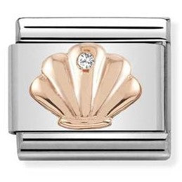 430305/26 Classic ,S/Steel, 9K rose gold ,CZ, Shell
