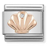 430305/26 Classic ,S/Steel, 9K rose gold ,CZ, Shell