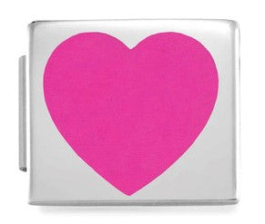 230202/01 Glam steel, enamel Heart, FUSCHIA