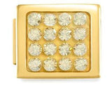 230605/15 Glam,steel,CZ Fin, YELLOW GOLD Yellow Pave