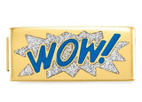 230703/01 DOUBLE Glam,steel, enamel Fin, YELLOW GOLD  Wow
