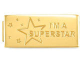 230703/02 DOUBLE Glam, steel,enamel Fin, YELLOW GOLD Superstar