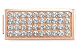 230731/01 DOUBLE Glam, steel Fin, PINK GOLD White CZ White Pave