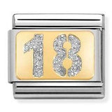 030224/01 Classic GLITTER PLATES,steel, enamel, bonded yellow gold, SILVER Number 18