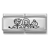 330710/32 Classic DOUBLE ENGRAVED S/steel, silver 925,Family with baby boy