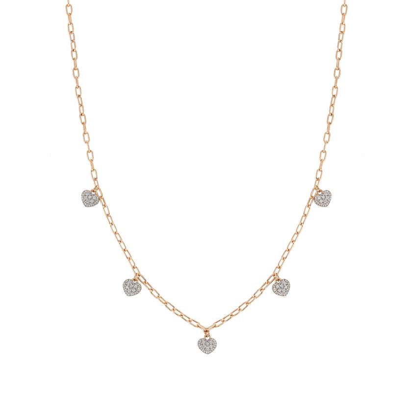 147913/022 EASYCHIC necklace ed, LOVE, 925 silver,CZ.RICH RoseGold WHITE heart