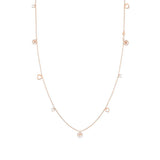 148412/002 VITA necklace ,925 silver, CZ,LONG stones Tree Life Pink Gold