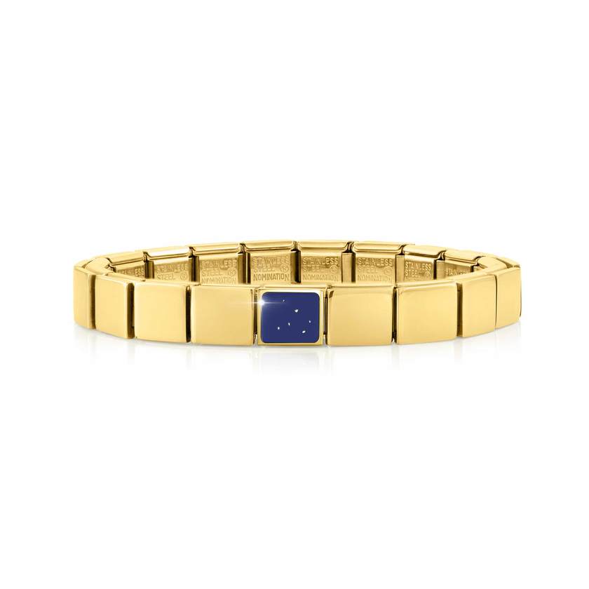 239103/10 GLAM bracelet ,1 symbol, YELLOW GOLD finish Square LAPIS