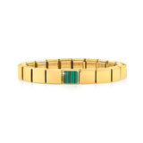 239103/11 GLAM bracelet, 1 symbol, YELLOW GOLD finish Square MALACHITE
