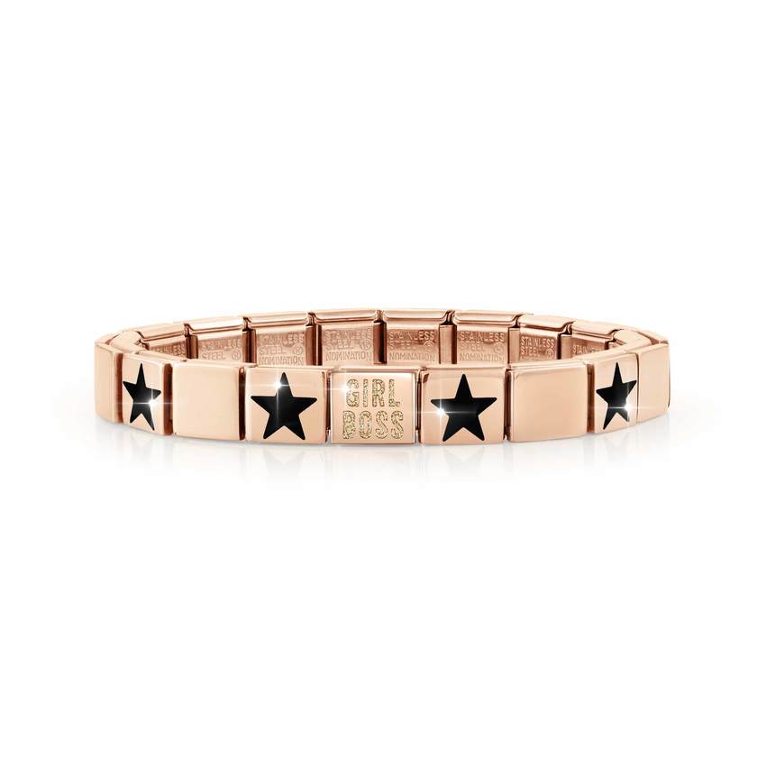 239107/20 GLAM bracelet, ROSE GOLD finish, Girl Boss + Stars