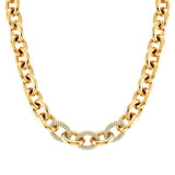 028601/012 AFFINITY necklace,steel & Crystals,Yellow Gold Col. PVD Coating