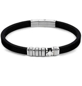 028800/014 CITY bracelet in steel and rubber (014_Wind Rose)