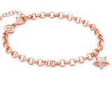 SWEETROCK,ROMANCE bracelet,925 silver,CZ,Rose Gold Plate Star