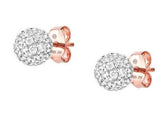 SOUL earrings,925 silver,STUD,CZ.Rose Gold Plate