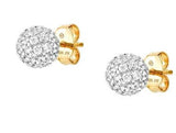 SOUL earrings,925 silver,STUD,CZ.Yellow Gold
